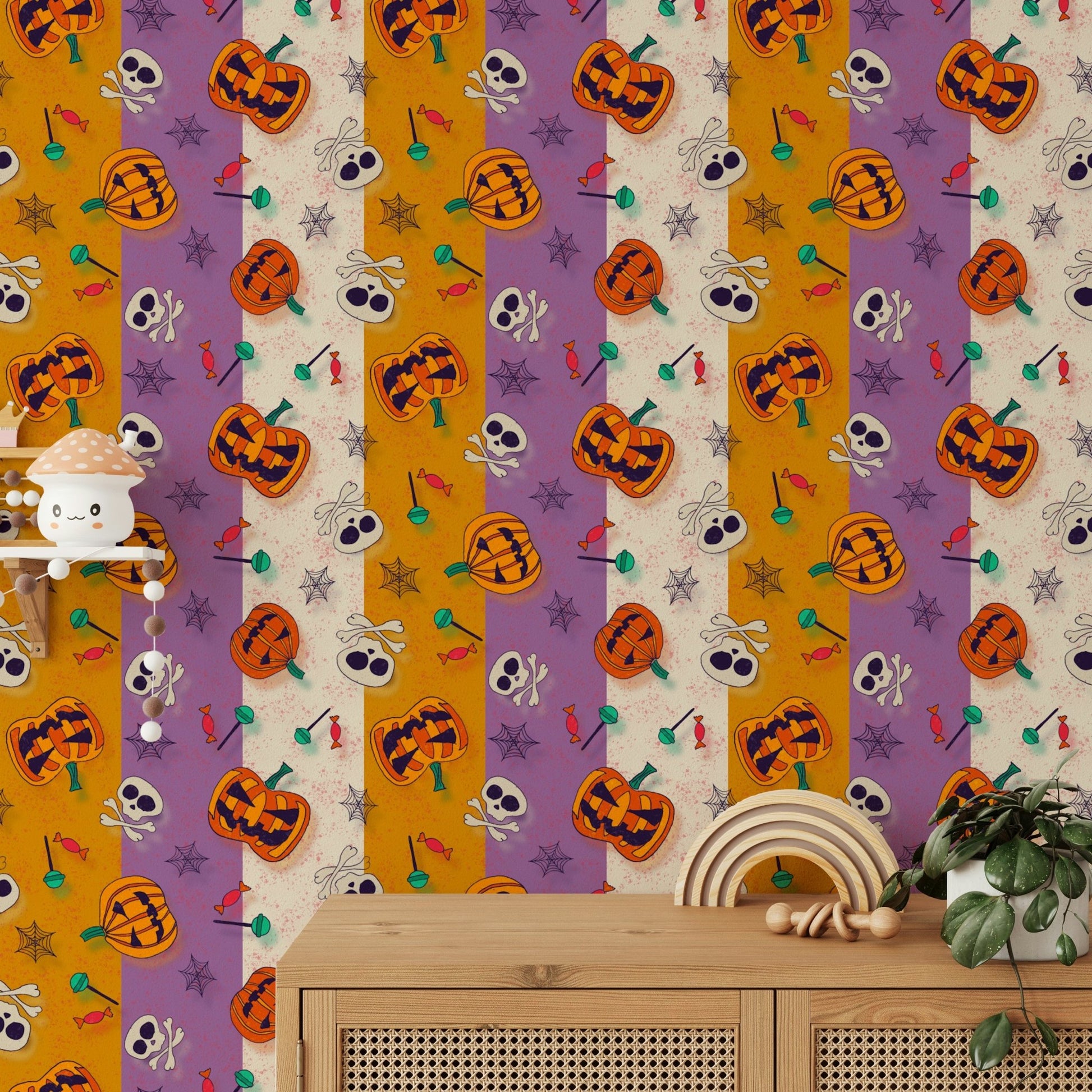 Festive Halloween Pattern haunted wallpaper for walls GD4021
