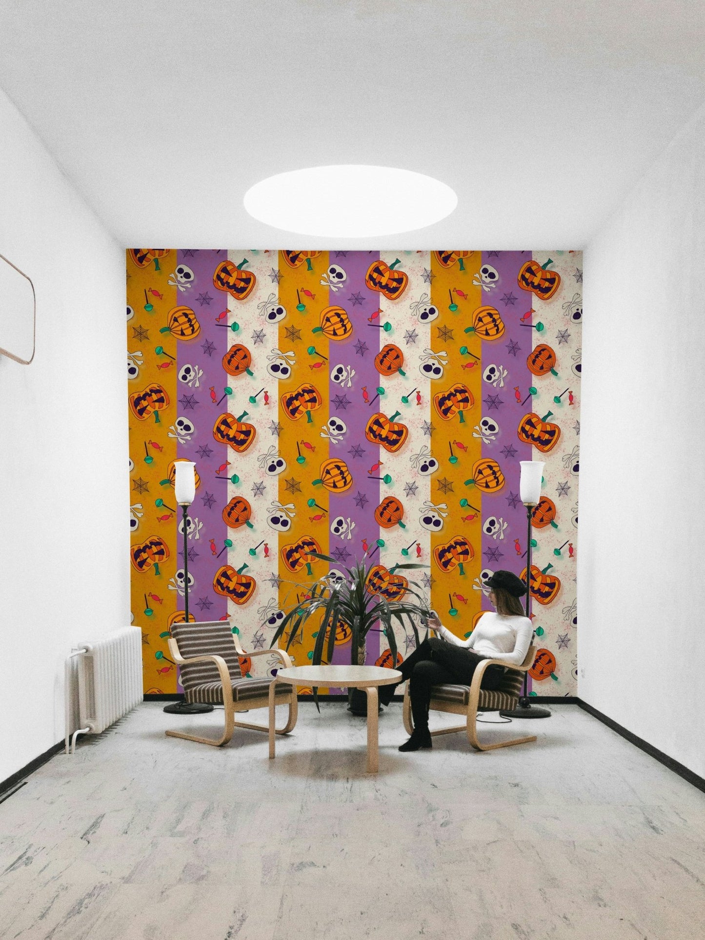 Festive Halloween Pattern ghost wall mural GD4021