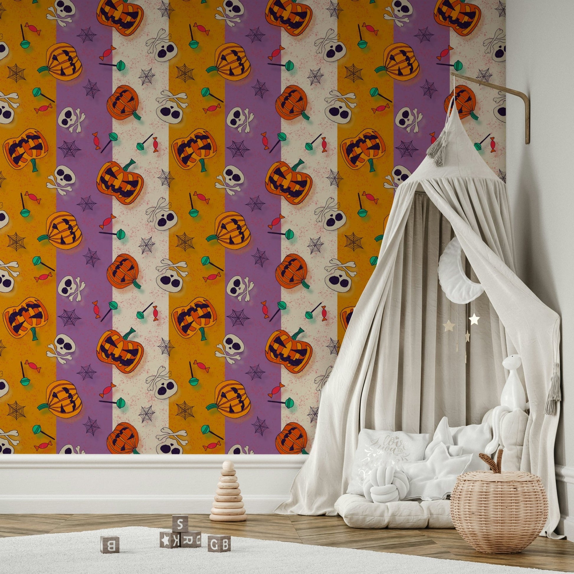 Festive Halloween Pattern night mural wallpaper GD4021
