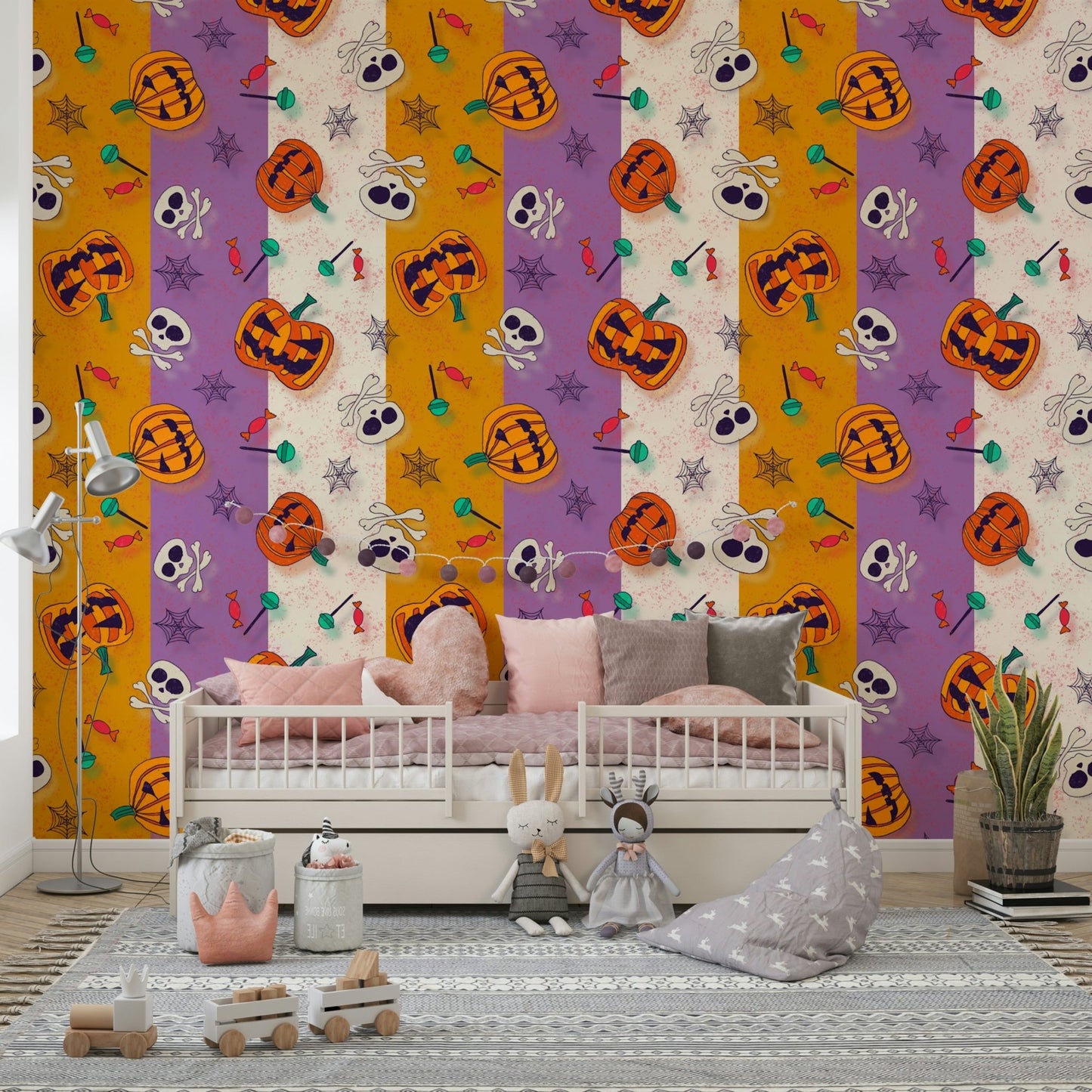 High-quality image of the Festive Halloween Pattern wallpaper GD4021

