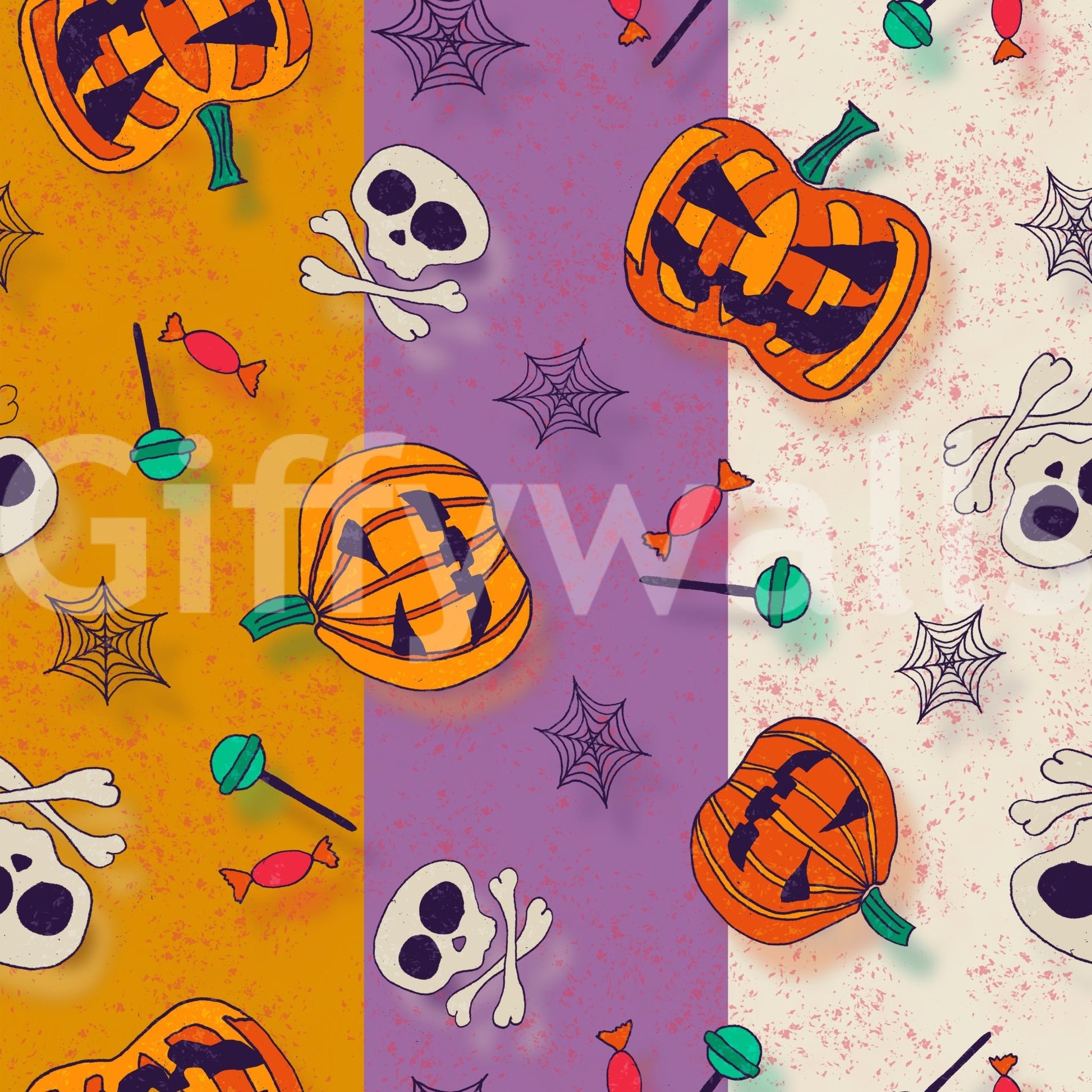 Festive Halloween Pattern pumpkin wallpaper GD4021
