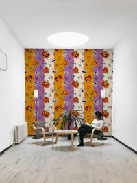 Festive Halloween Pattern ghost wall mural