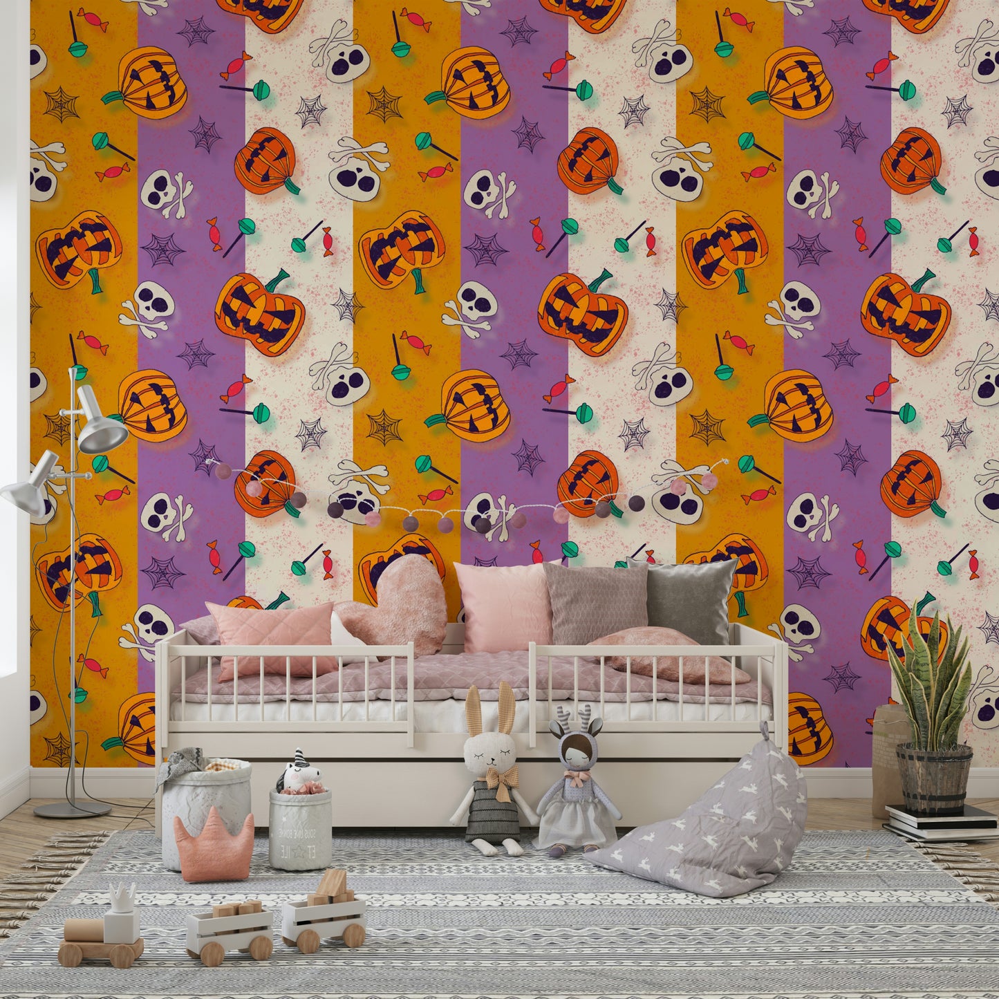 High-quality image of the Festive Halloween Pattern wallpaper

