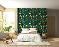 Charming Festve Lights Pattern with tangled holiday bulb strands wallpaper.
