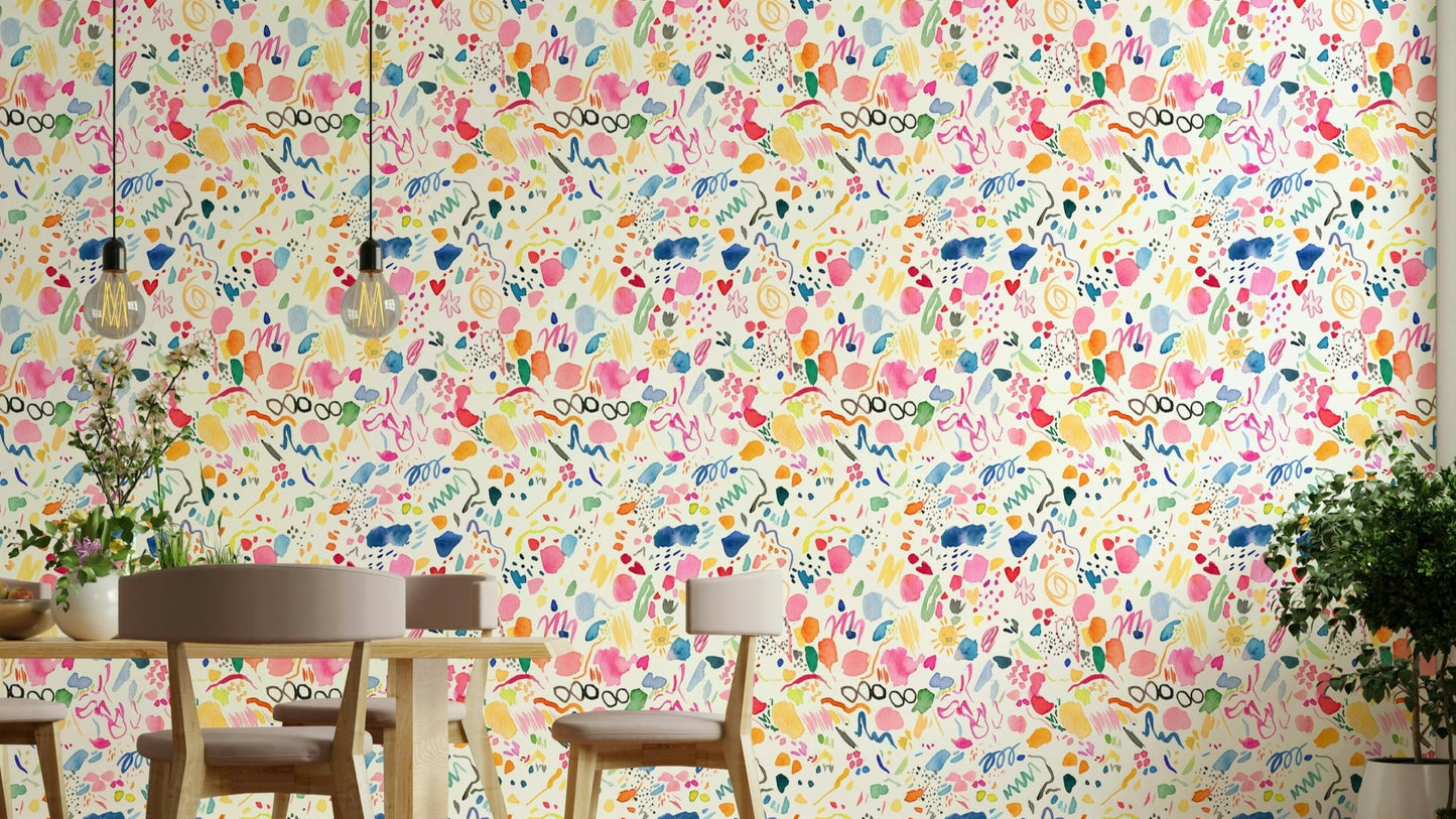 Hand-painted brushstroke wallpaper

