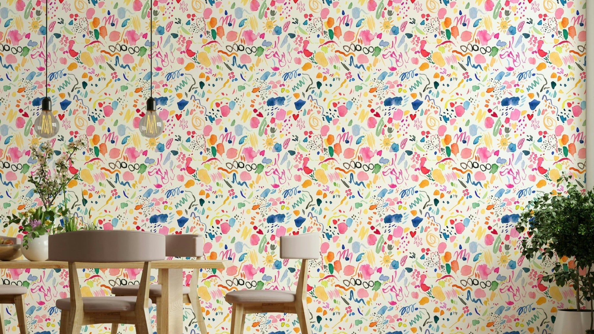 Hand-painted brushstroke wallpaper, GD858