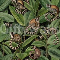 A seamless pattern of monkeys on a wall

