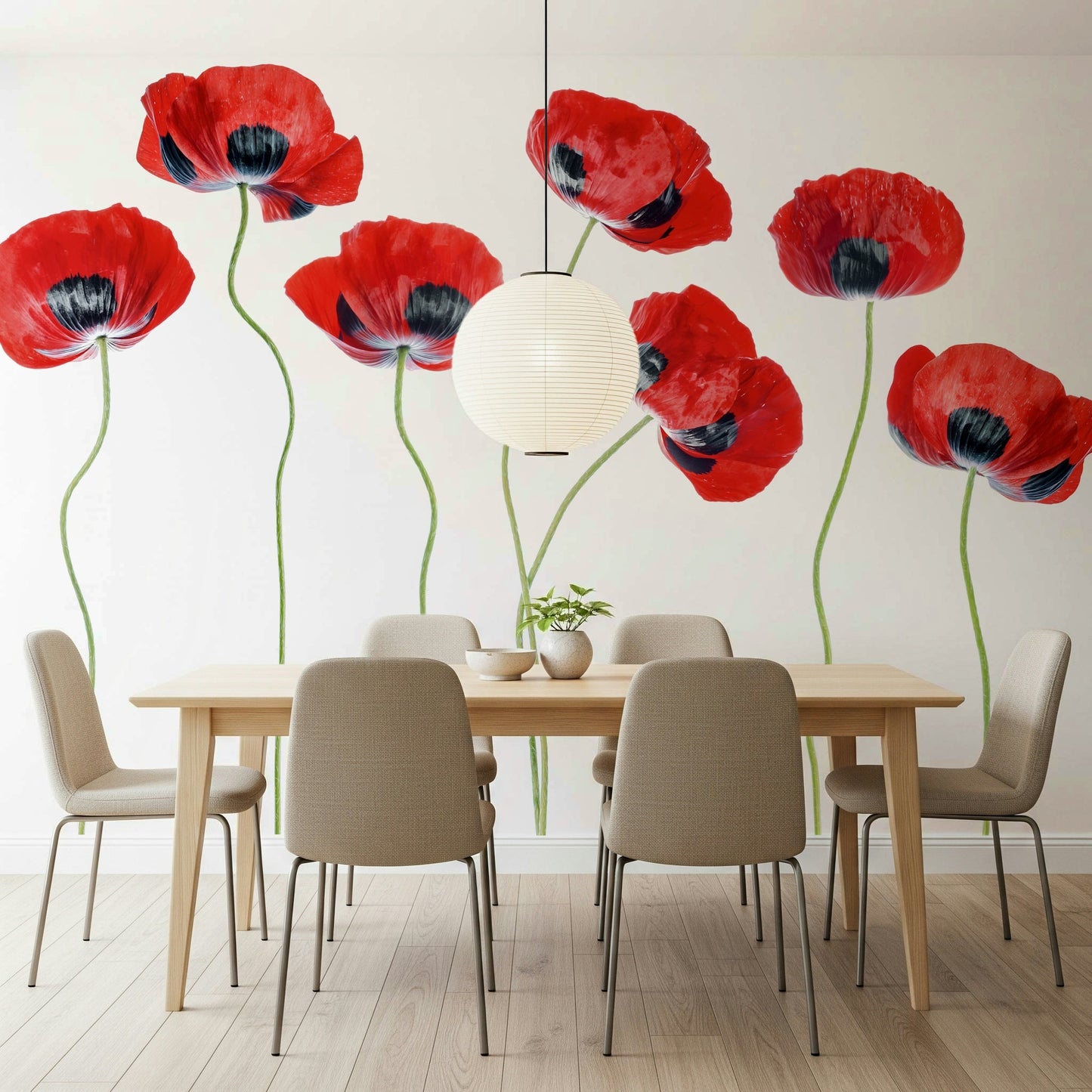 A classic red floral wallpaper for walls.