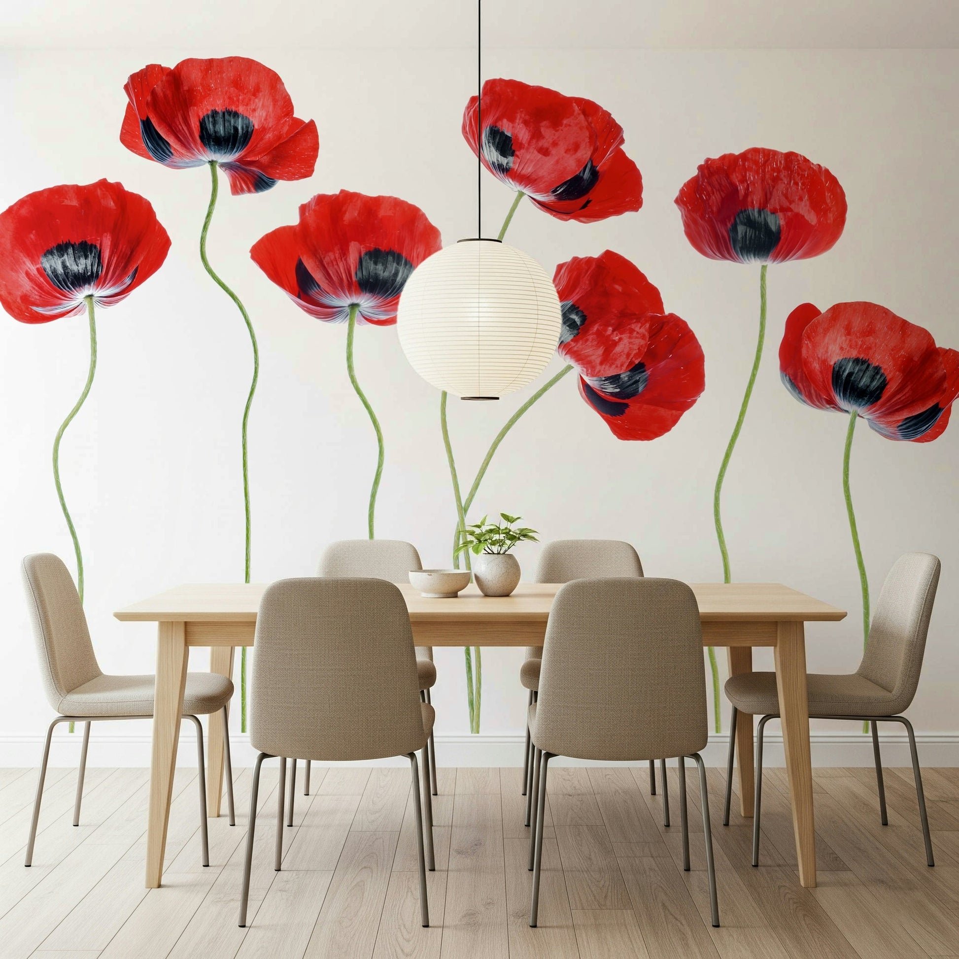 A classic red floral wallpaper for walls.