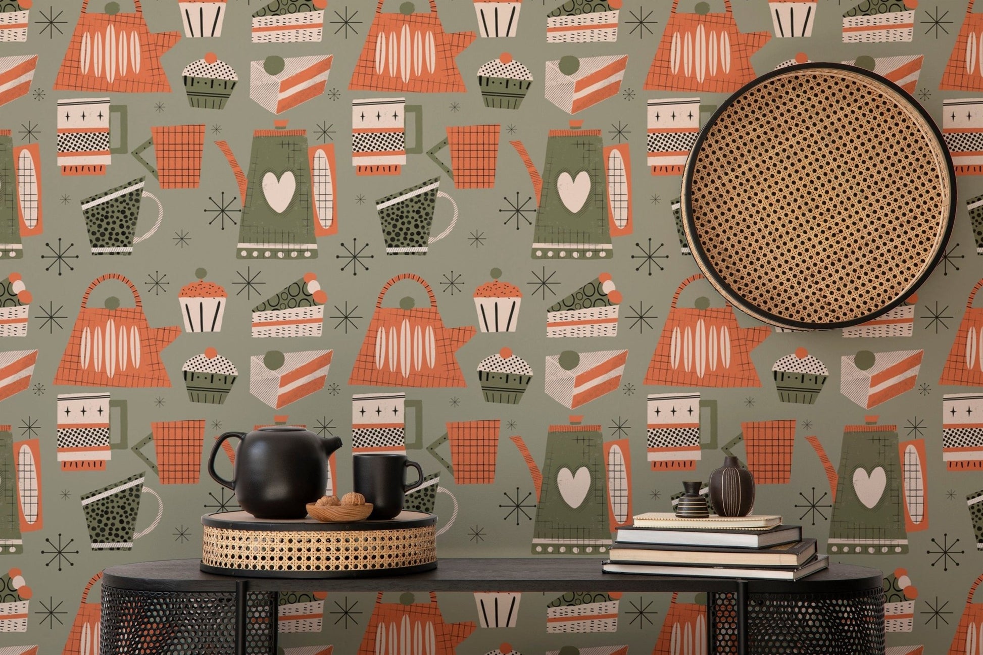 Cupcake and coffee wallpaper for warm vibes
