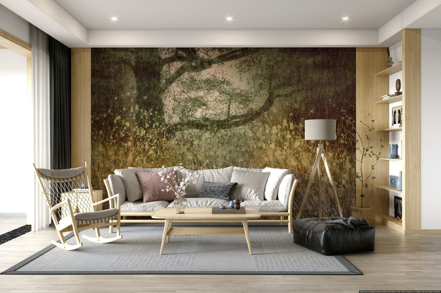 A beautiful modern art wall mural of delicate lines., GD5625