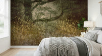 A beautiful subtle abstract wallpaper mural with a filtered light effect., GD5625