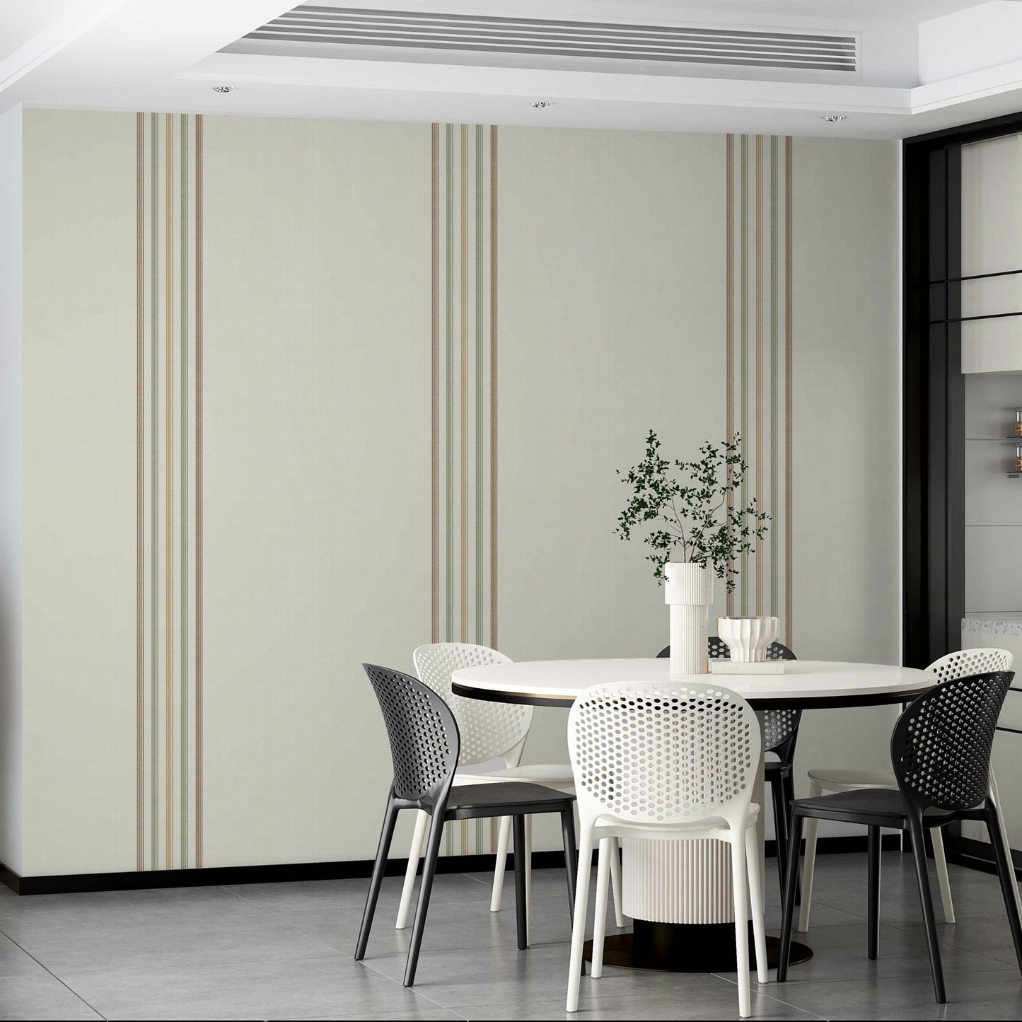 Earthy stripe pattern for living room walls
