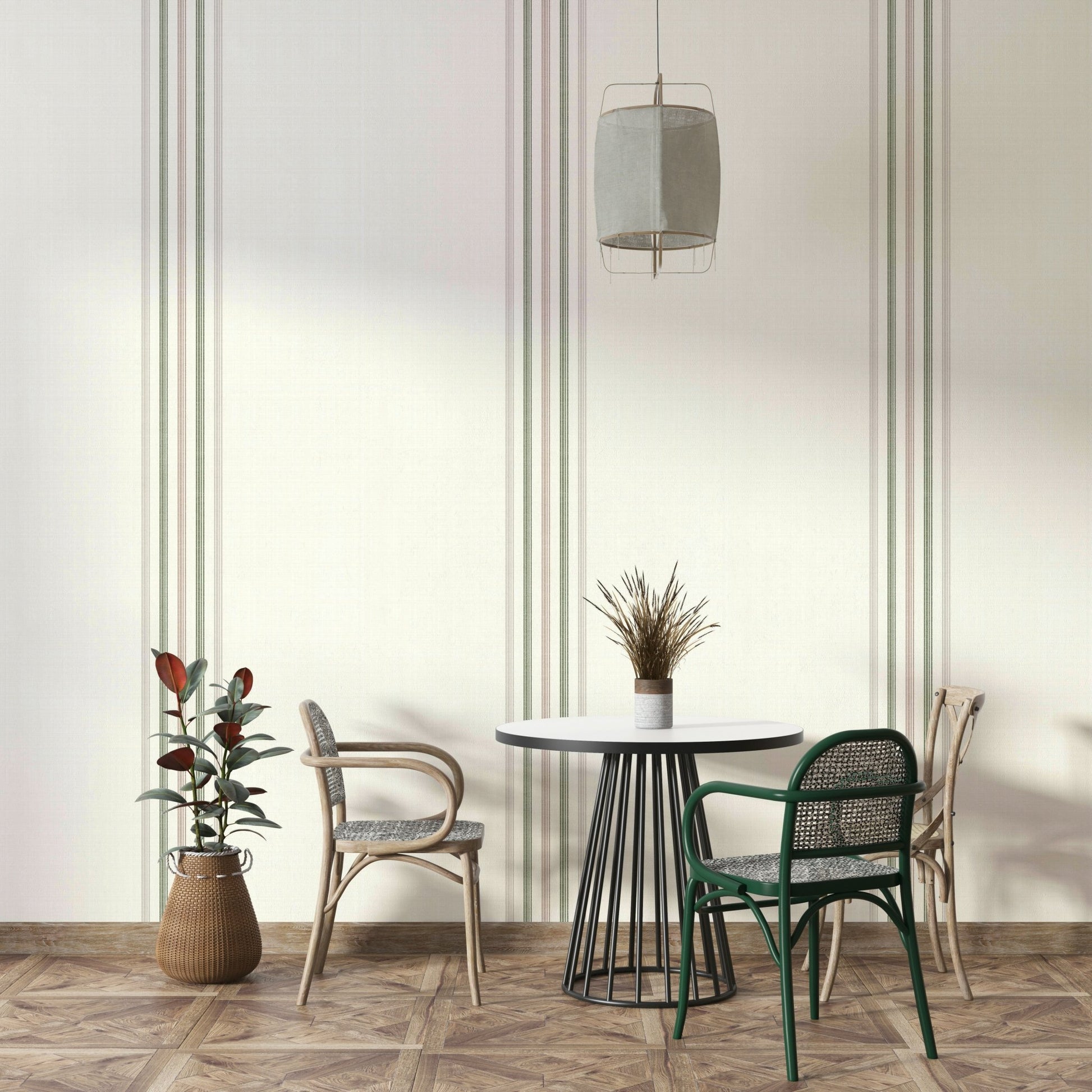 Warm neutral stripes for comforting rooms
