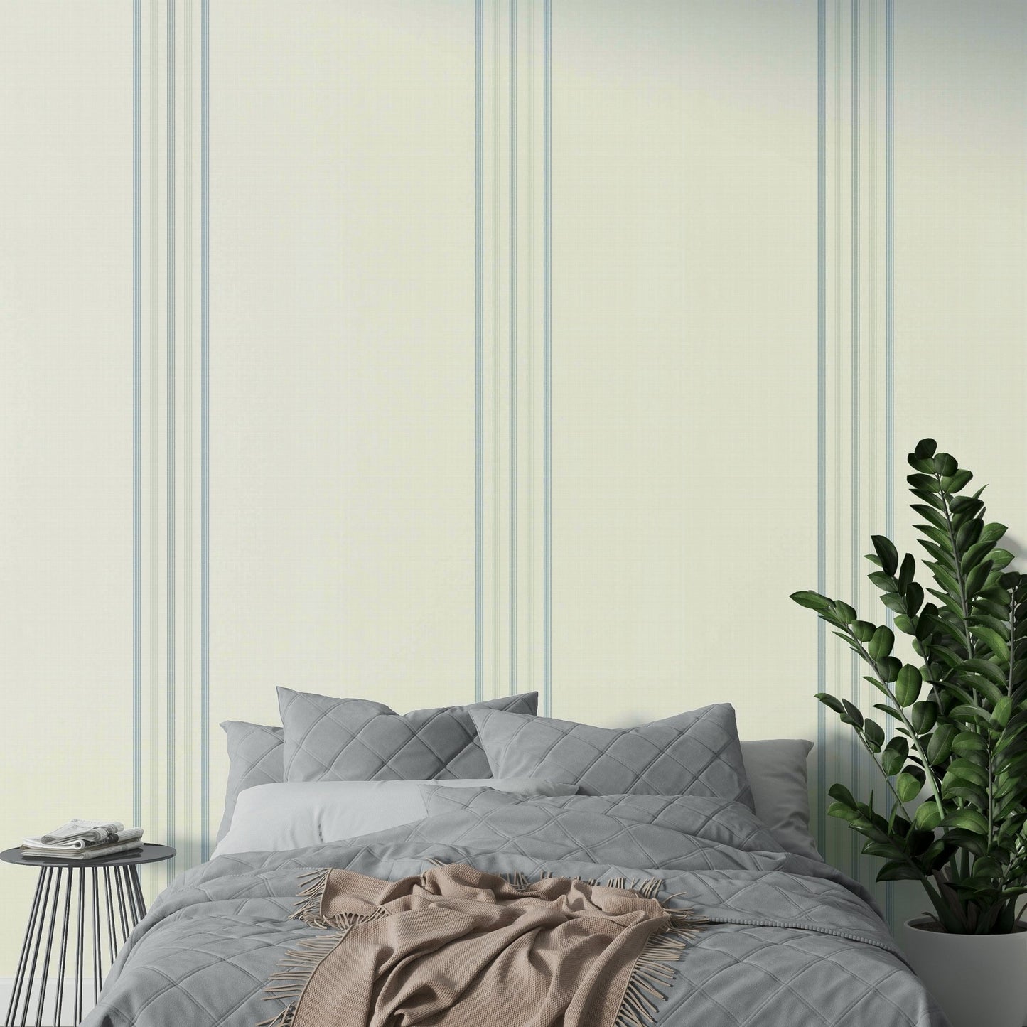 Fine stripes wallpaper in neutral tones

