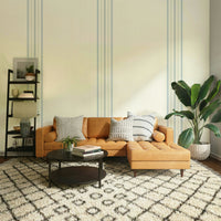 Neutral tone stripe mural for dining areas
