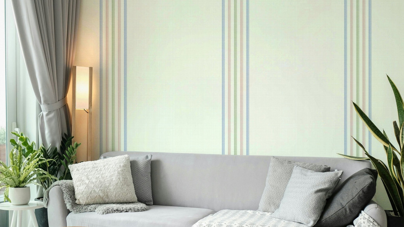 Fine stripes springtime wallpaper design
