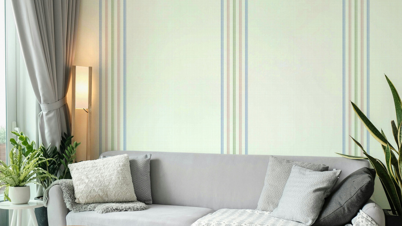 Fine stripes springtime wallpaper design
