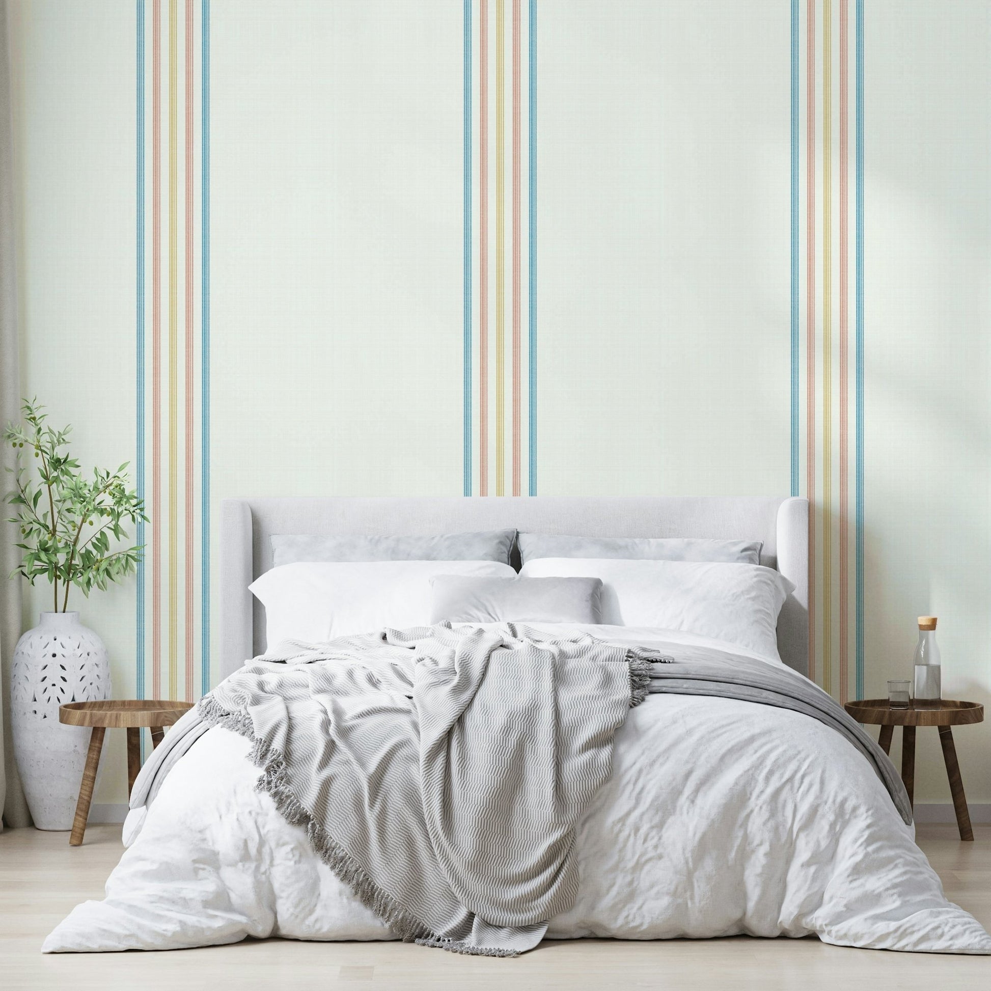 Light striped mural for coastal rooms, GD2385