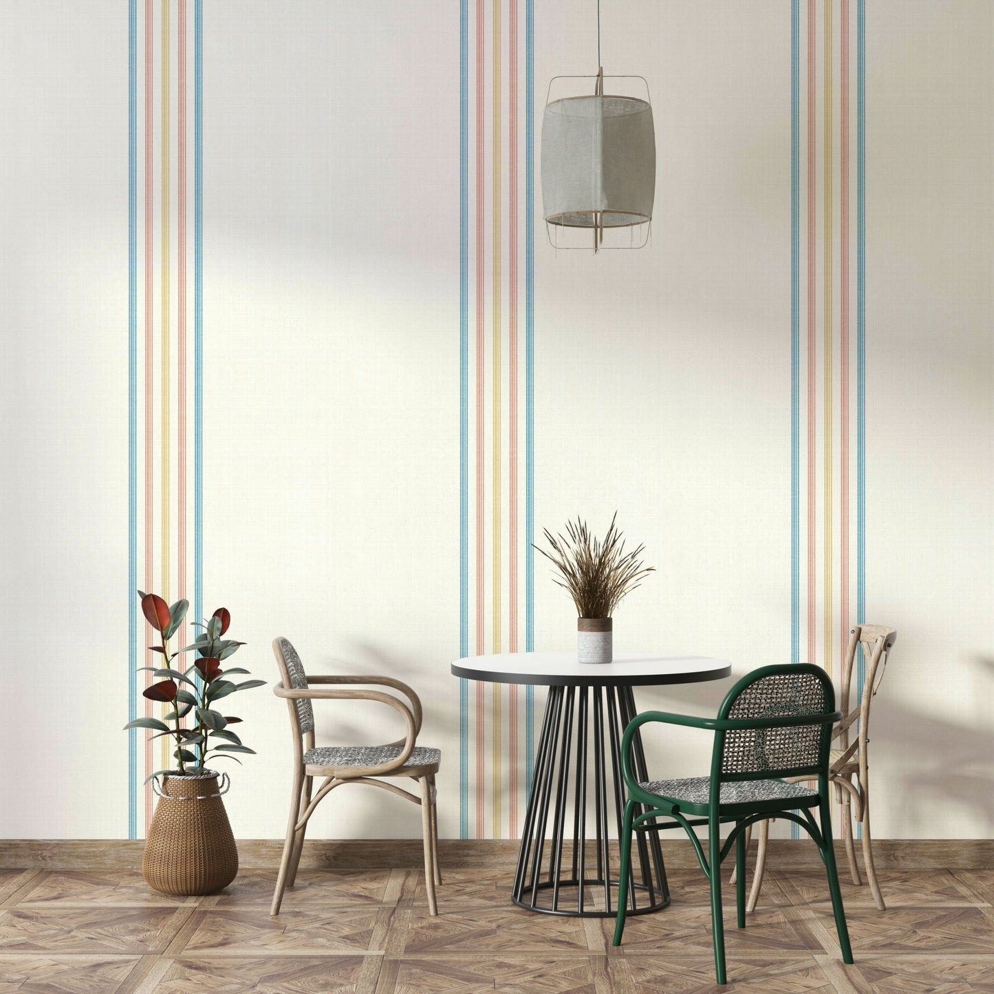 Vertical stripe wallpaper in warm colors, GD2385