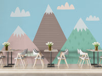 Modern illustrated mountains wall mural
