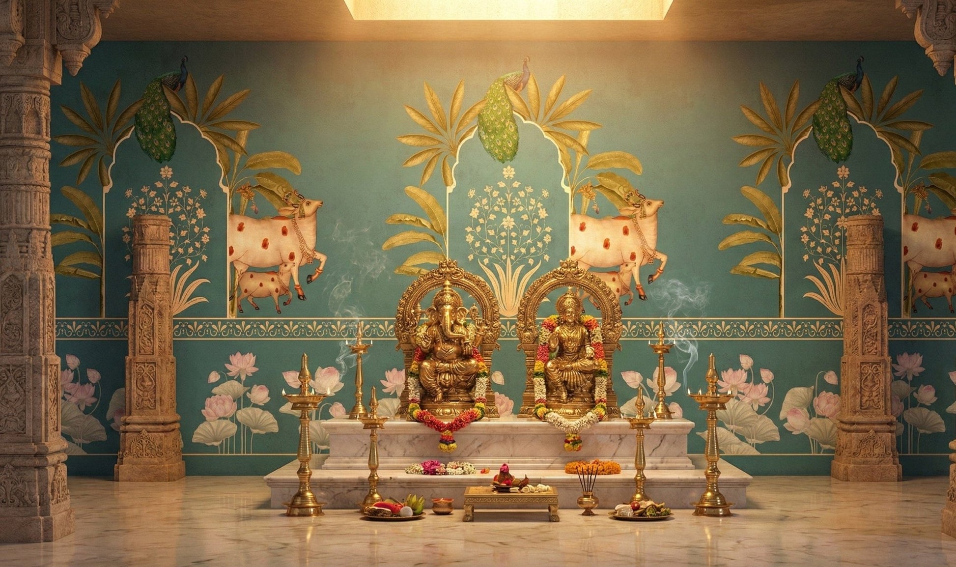 Firoza Pichwai Wall Mural