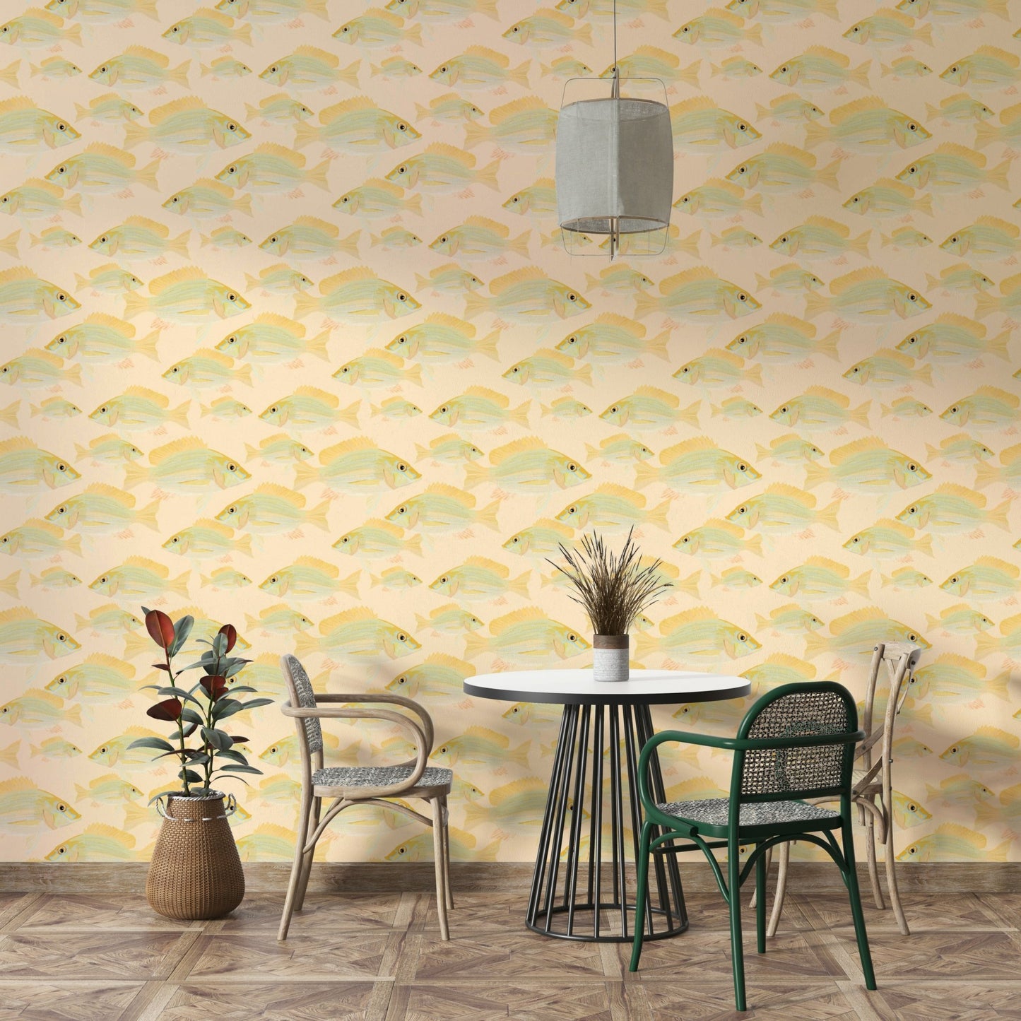 Fish pattern wallpaper with repeating design

