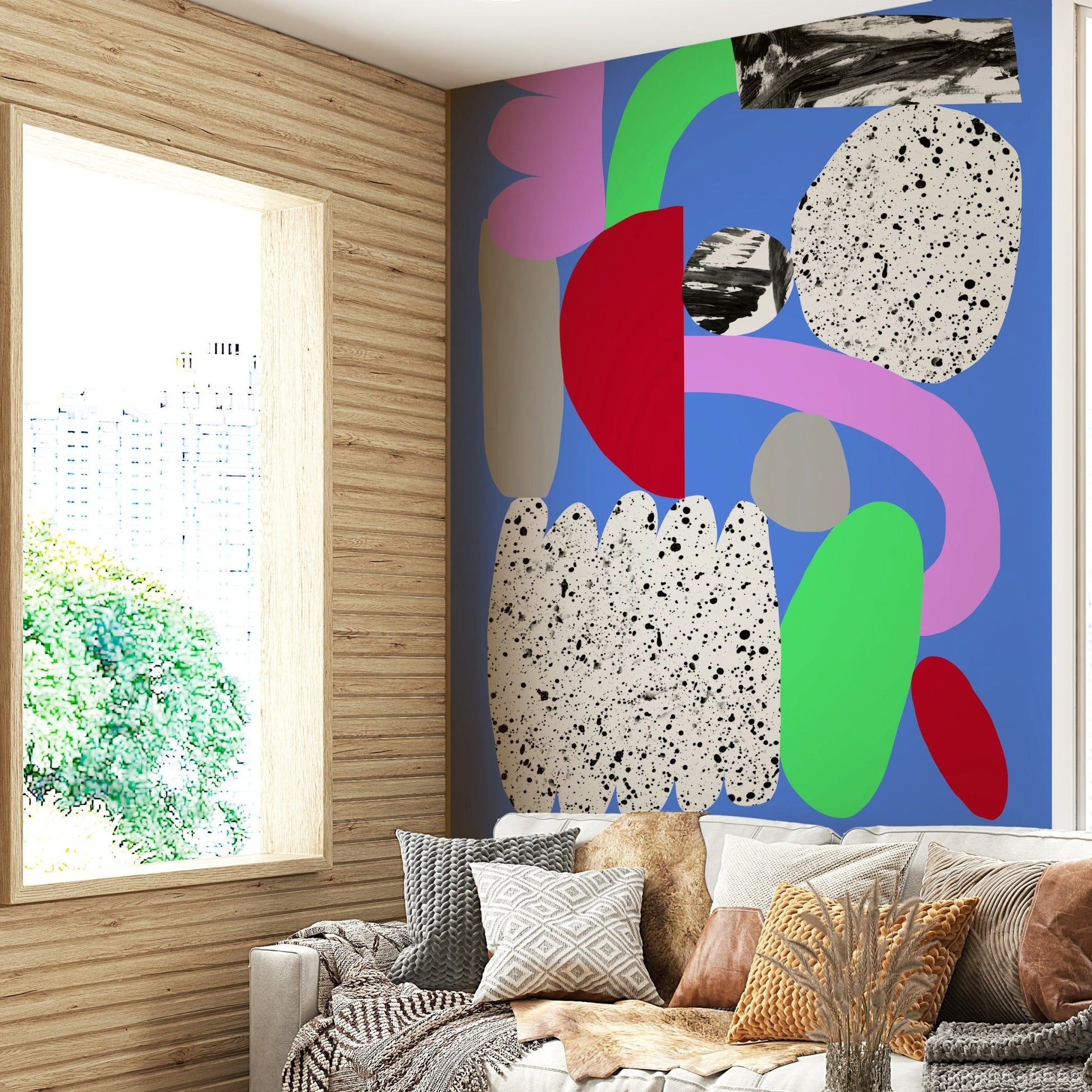 Artistic flakes wall mural for modern spaces

