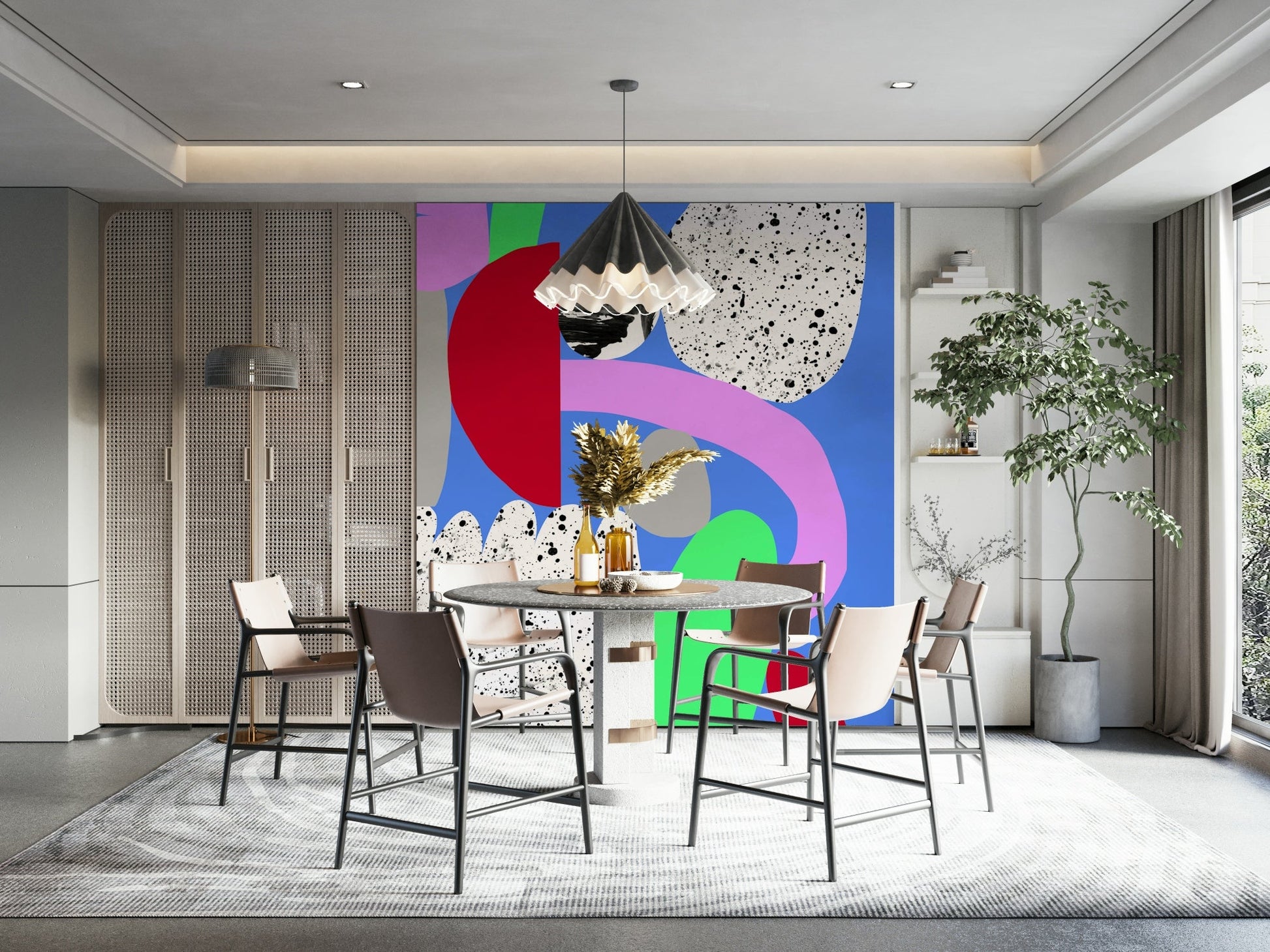 Minimal abstract shape wallpaper for walls

