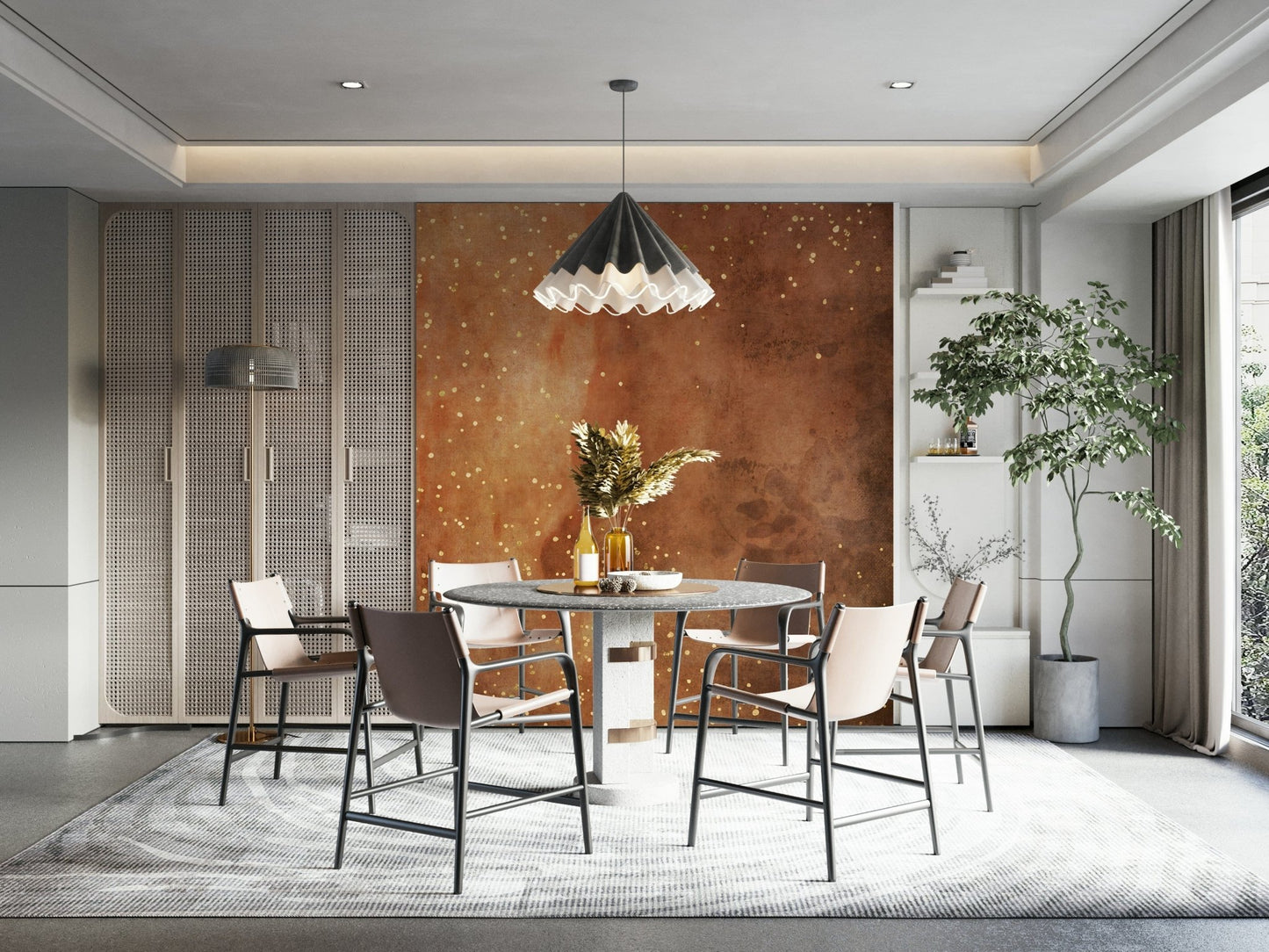 An artistic nature inspired mural for home decor.