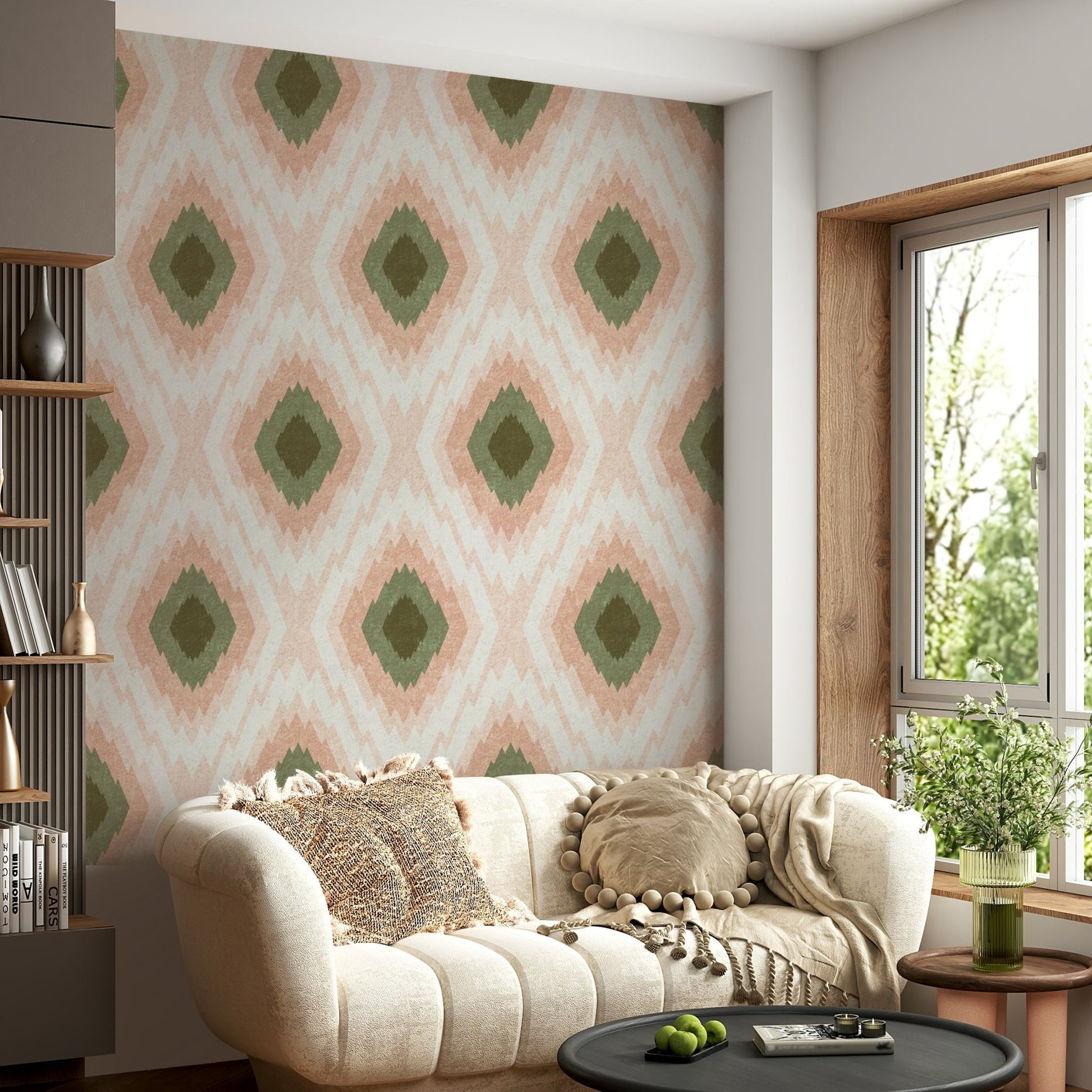 There's a strong sense of geometric energy, sophisticated rhythm, and textile-inspired design.
