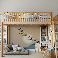 A graceful subtle pattern wall mural in warm, natural tones.