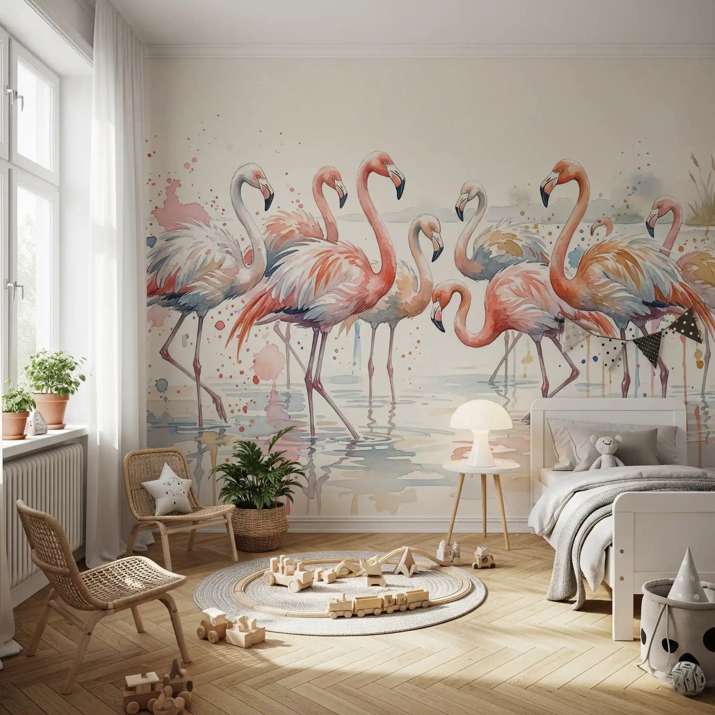 Flamingo Lagoon Dream Wall Mural