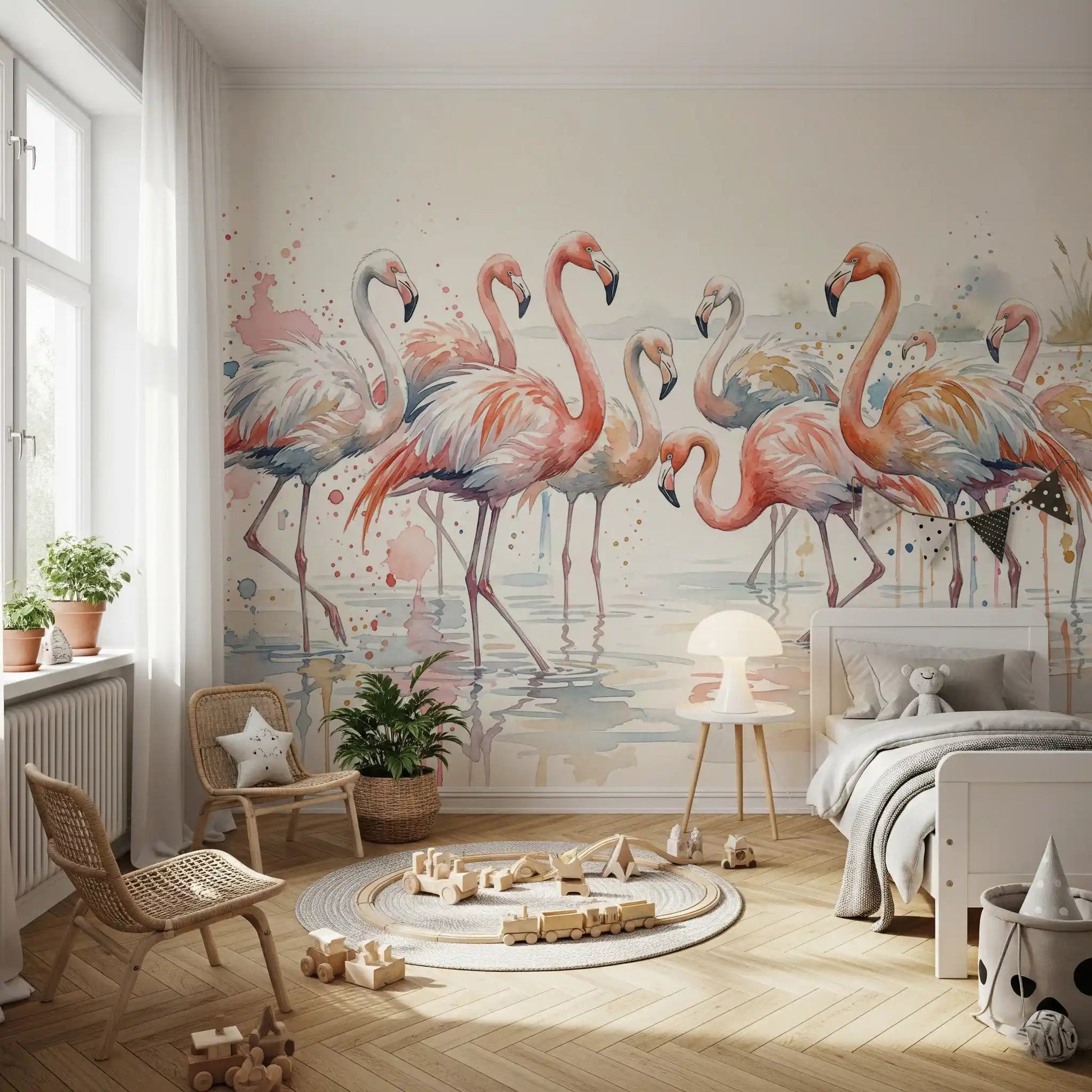 Flamingo Lagoon Dream Wall Mural