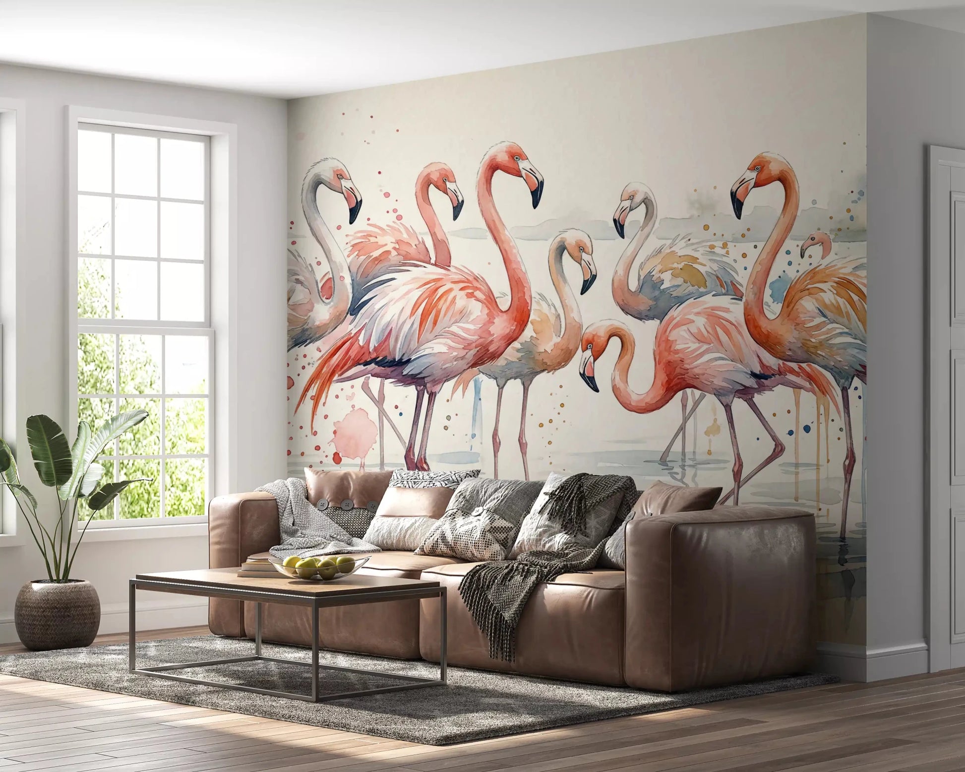Flamingo Lagoon Dream Wall Mural
