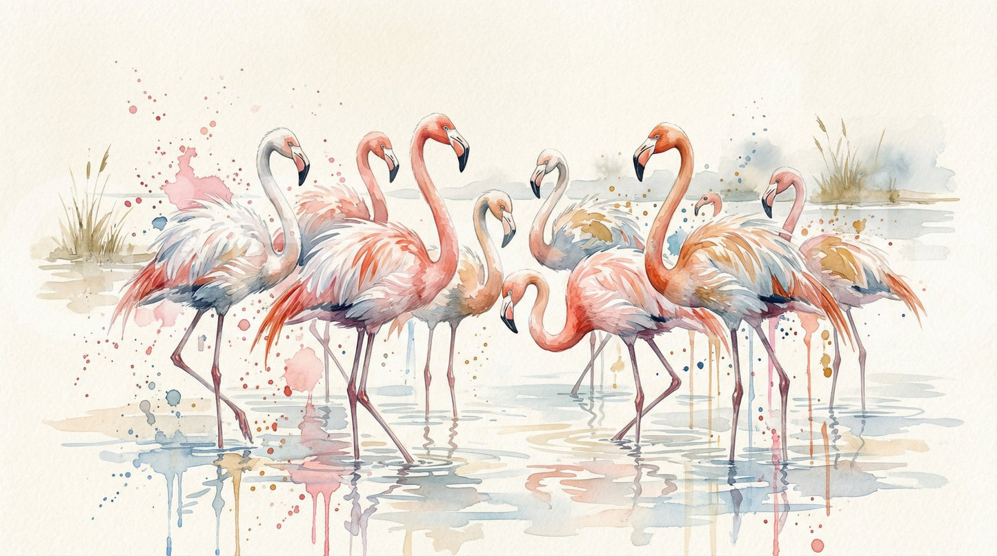 Flamingo Lagoon Dream Wall Mural