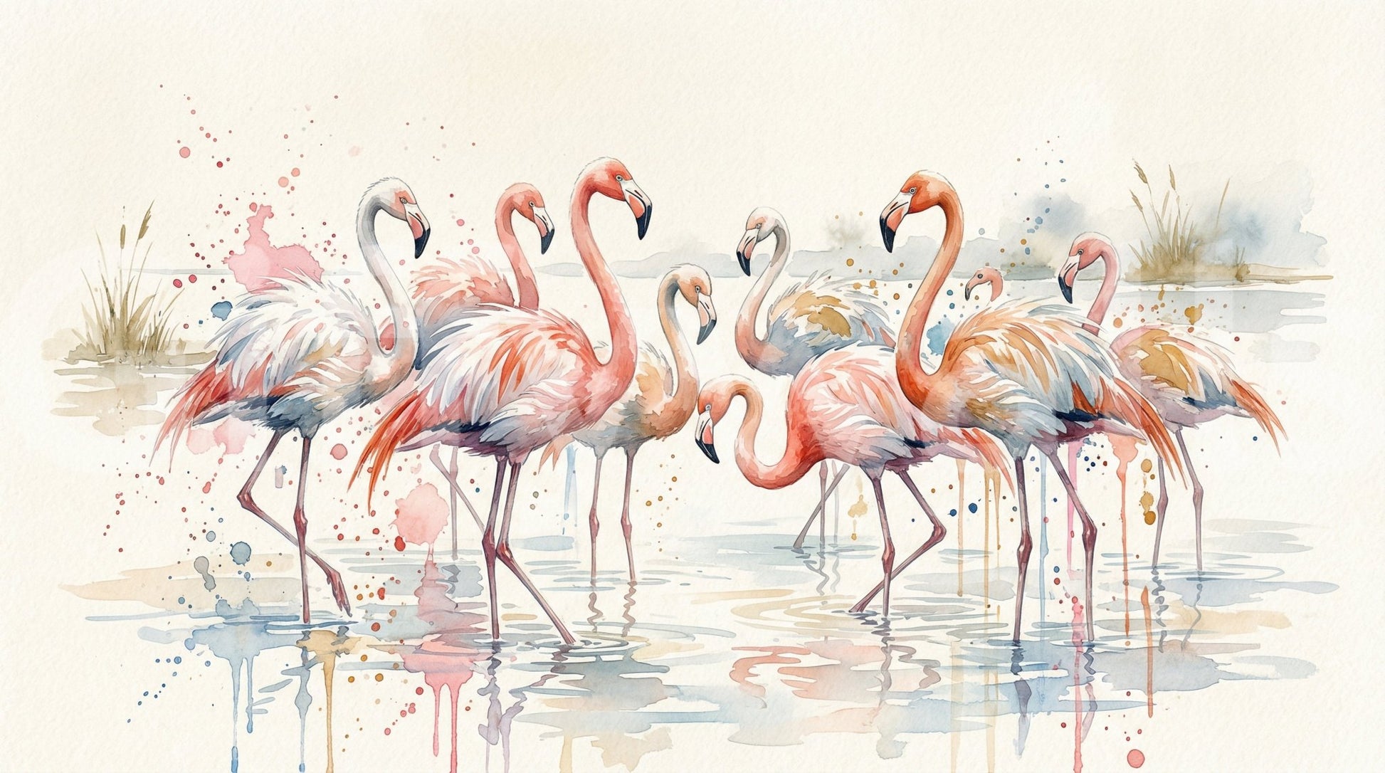 Flamingo Lagoon Dream Wall Mural