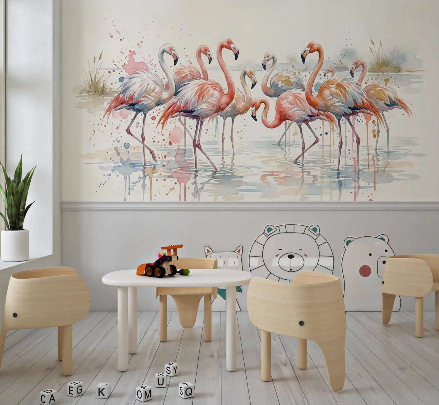 Flamingo Lagoon Dream Wall Mural