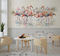 Flamingo Lagoon Dream Wall Mural