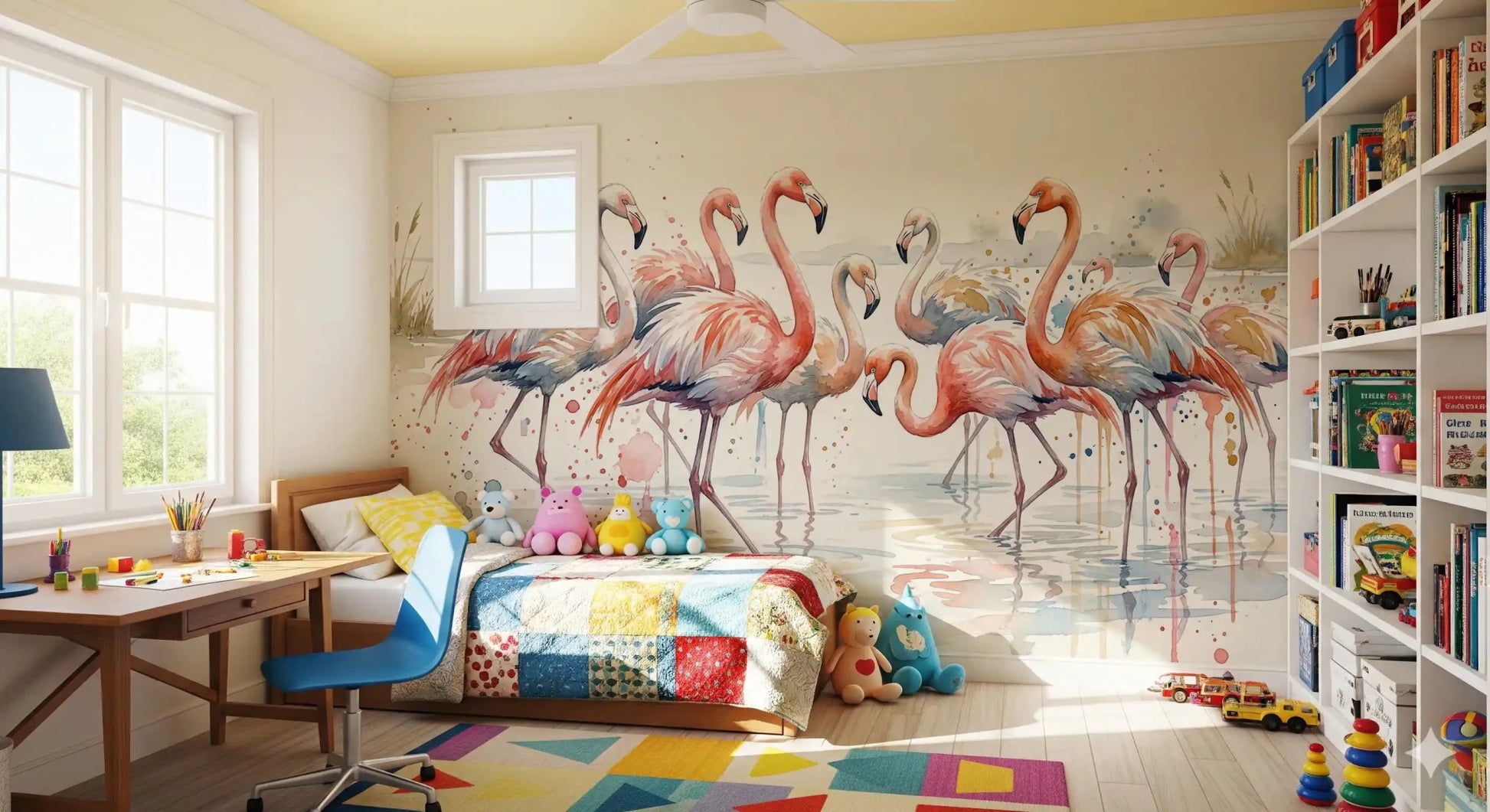 Flamingo Lagoon Dream Wall Mural