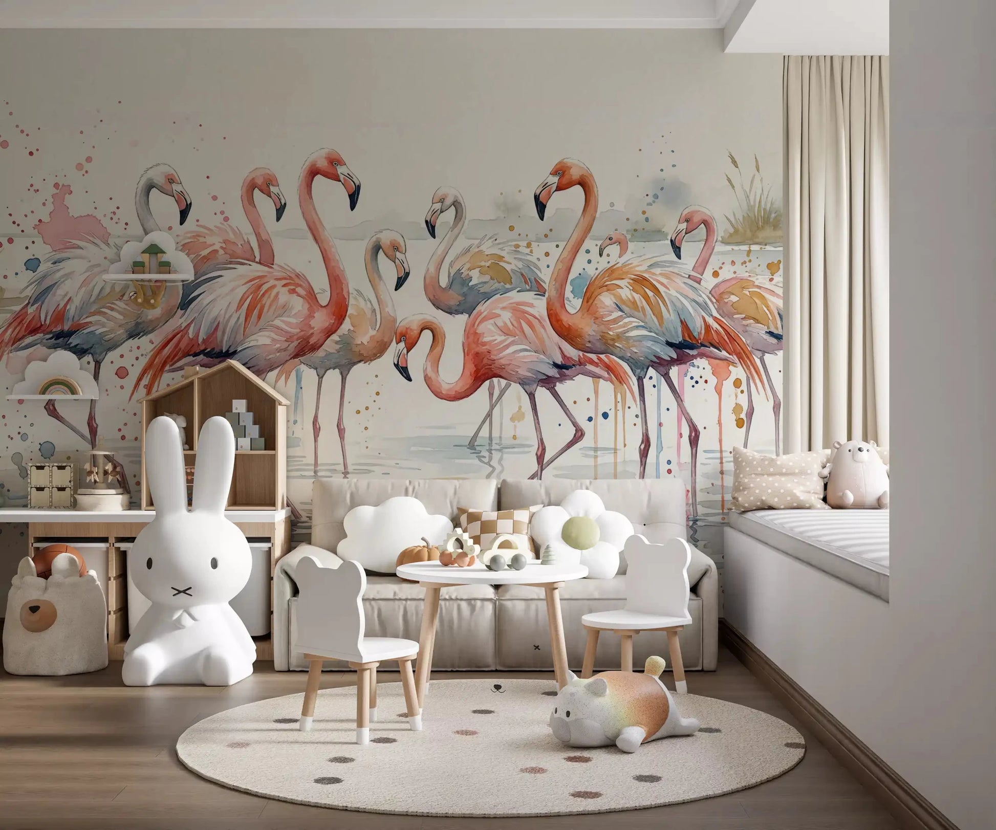 Flamingo Lagoon Dream Wall Mural