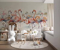 Flamingo Lagoon Dream Wall Mural