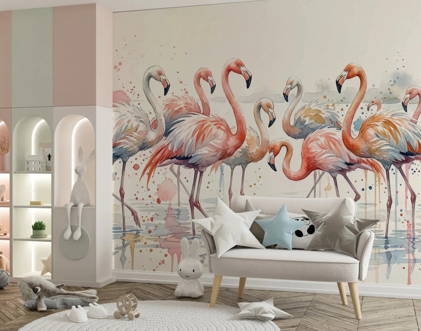 Flamingo Lagoon Dream Wall Mural
