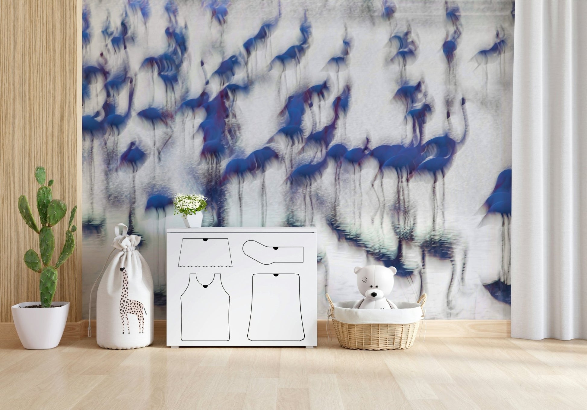 A classic flamingo design wallpaper for walls., GD5859