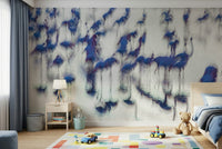 An artistic vibrant flamingo mural on minimalist wallpaper., GD5859