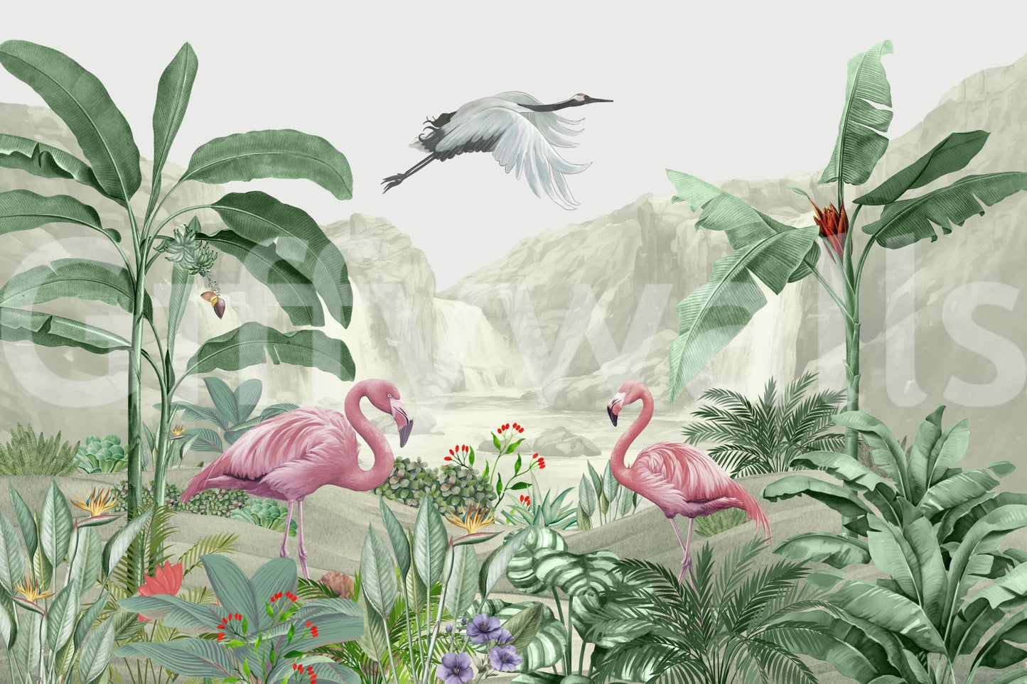 This wallpaper is perfect for a living room, bedroom, or a cozy study.
