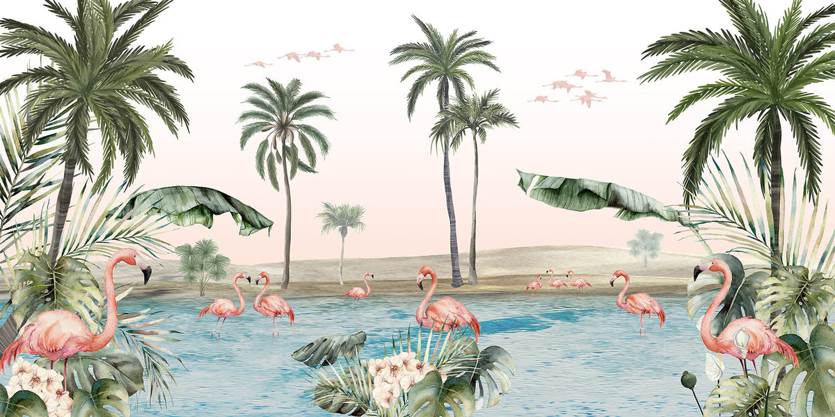 Pink Haven Horizons Wallpaper Murals in your room — zoomed