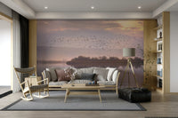 Soft light evening wallcovering
