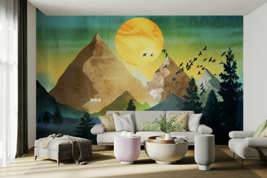 Flight of the Flock over The Mountains
