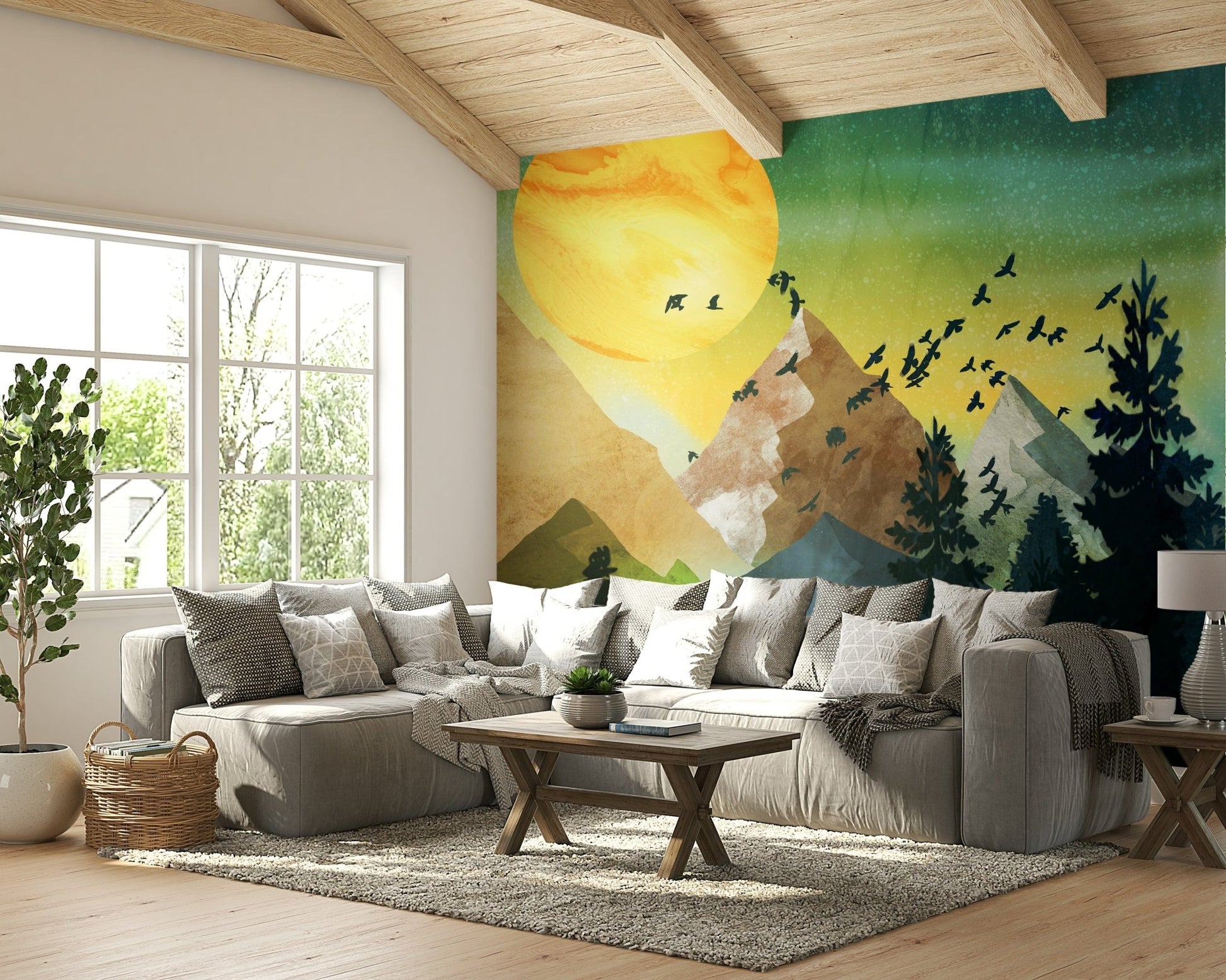 Flight of the Flock over The Mountains GD116